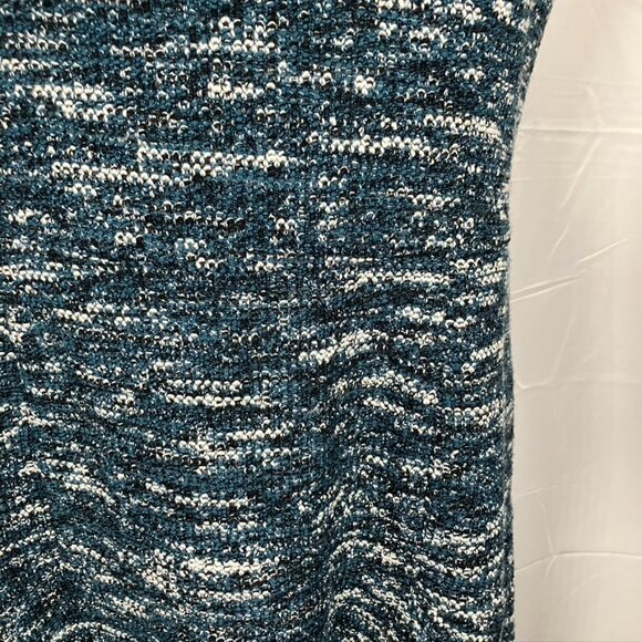 Talbots Tweed Fit & Flare Short Sleeve Crew Neck Dress Womens 10P Teal Black New - Picture 4 of 15